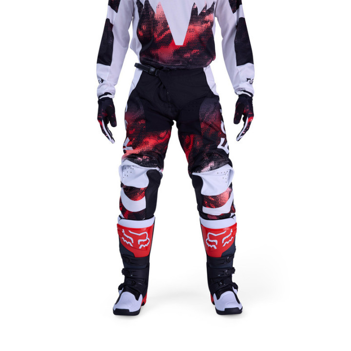 SPODNIE FOX 180 KAIROS WHITE/FLUO RED