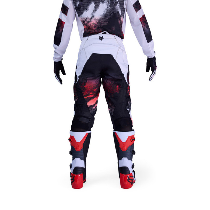 SPODNIE MOTOCYKLOWE FOX 180 KAIROS WHITE FLUO RED