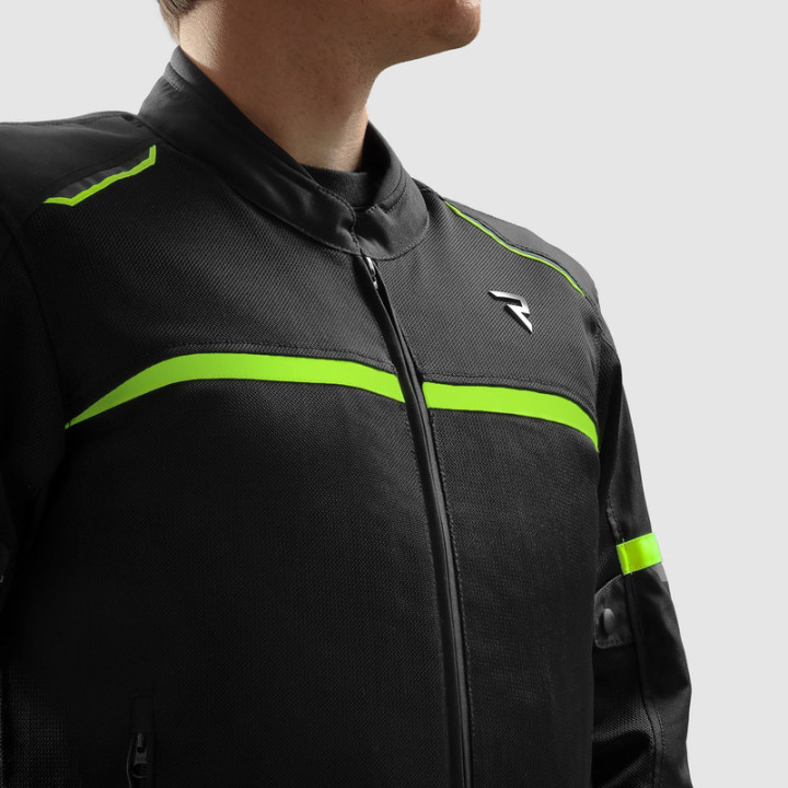 KURTKA MOTOCYKLOWA TEKSTYLNA REBELHORN ECHO BLACK FLUO YELLOW