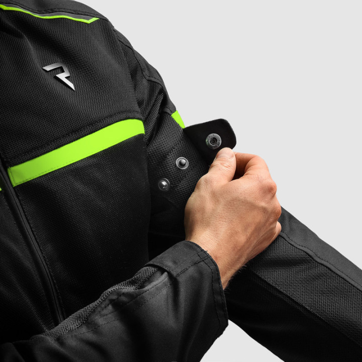 KURTKA MOTOCYKLOWA TEKSTYLNA REBELHORN ECHO BLACK FLUO YELLOW