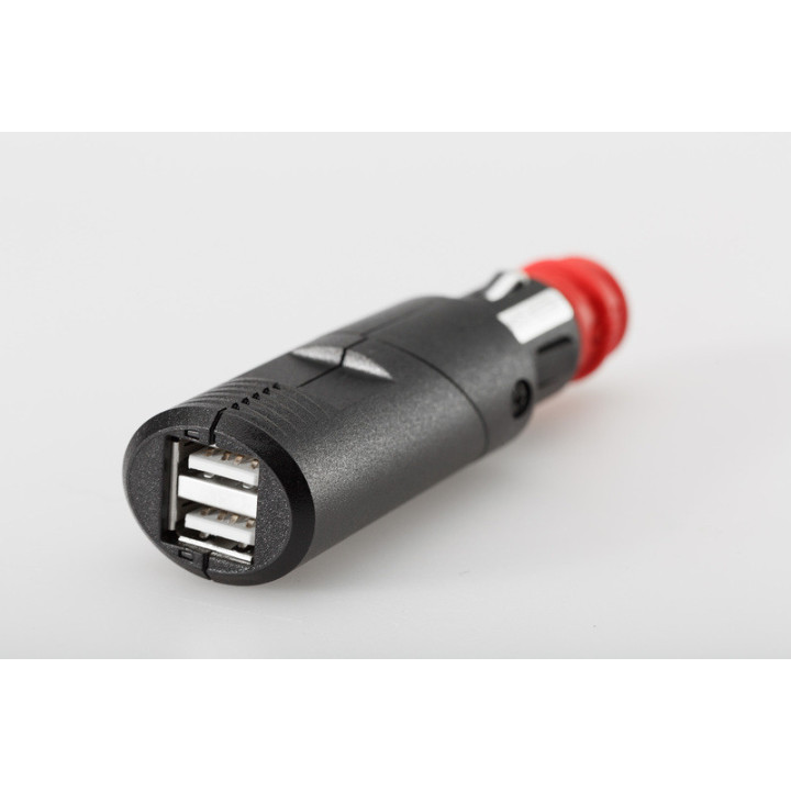 ŁADOWARKA 12V GNIAZDO ZAPALNICZKI ADAPTER DIN PODWÓJNE ZŁĄCZE USB SW-MOTECH
