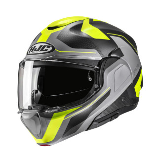KASK MOTOCYKLOWY HJC F100 BIOS GREY YELLOW