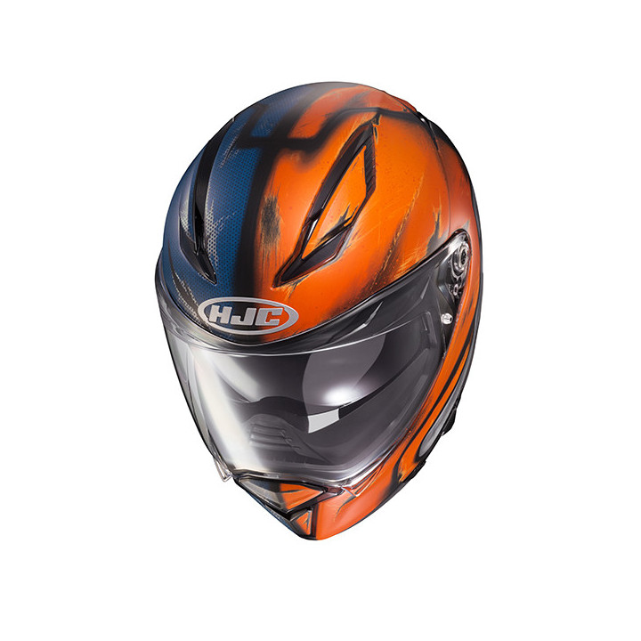 KASK MOTOCYKLOWY HJC F70 DEATHSTROKE DC COMICS BLUE ORANGE XXL
