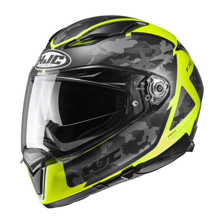 KASK MOTOCYKLOWY HJC F70 KATRA YELLOW S