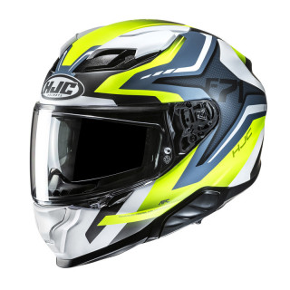 KASK MOTOCYKLOWY HJC F71 FES YELLOW BLUE