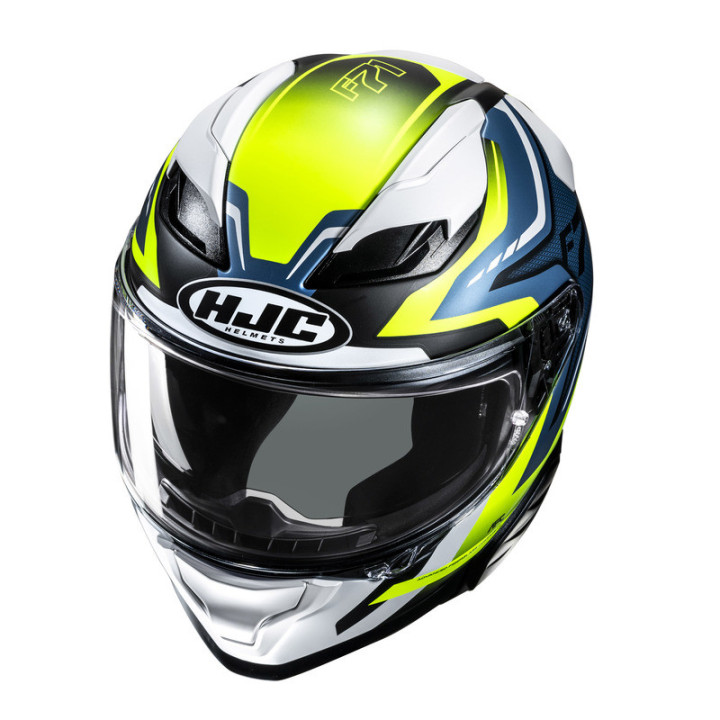 KASK MOTOCYKLOWY HJC F71 FES YELLOW BLUE