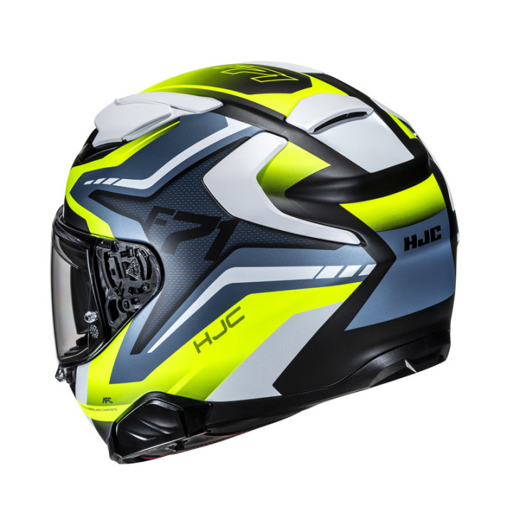 KASK MOTOCYKLOWY HJC F71 FES YELLOW BLUE