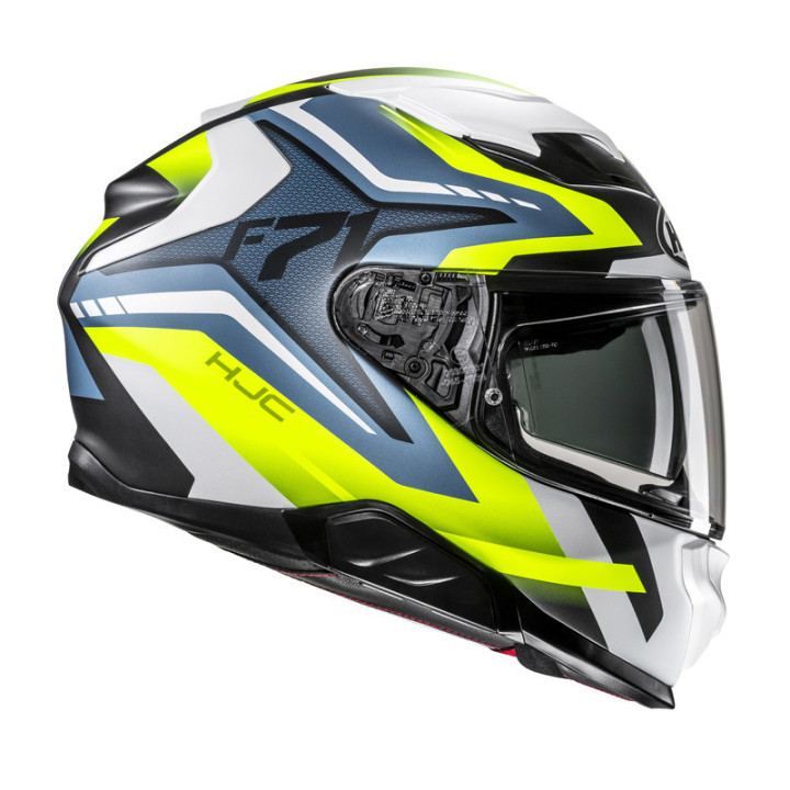 KASK MOTOCYKLOWY HJC F71 FES YELLOW BLUE