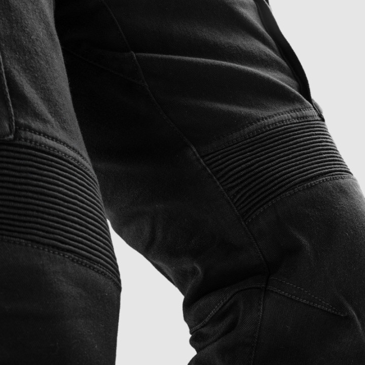 JEANSY MOTOCYKLOWE OZONE FASTER TAPERED FIT BLACK
