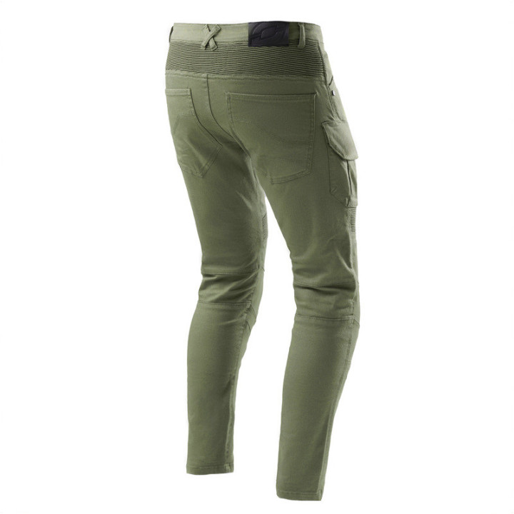 JEANSY MOTOCYKLOWE OZONE FASTER TAPERED FIT OLIVE