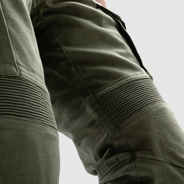 JEANSY MOTOCYKLOWE OZONE FASTER TAPERED FIT OLIVE