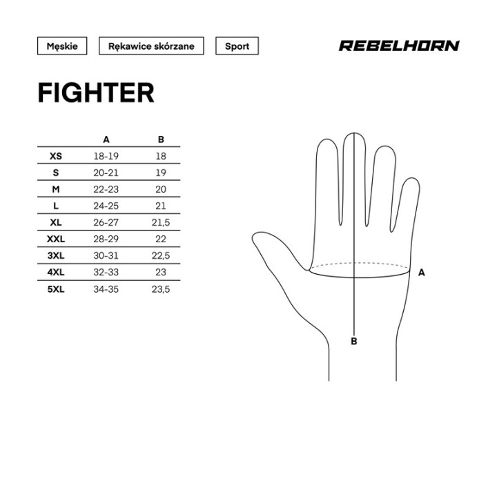 RĘKAWICE MOTOCYKLOWE REBELHORN FIGHTER BLACK