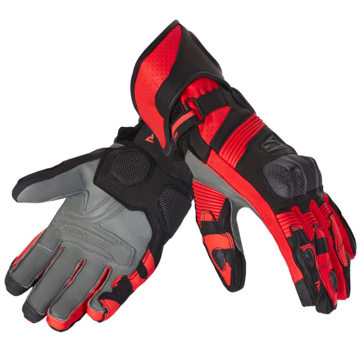 RĘKAWICE MOTOCYKLOWE REBELHORN FIGHTER BLACK FLUO RED