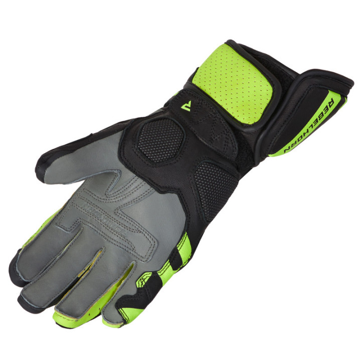 RĘKAWICE MOTOCYKLOWE REBELHORN FIGHTER BLACK FLUO YELLOW