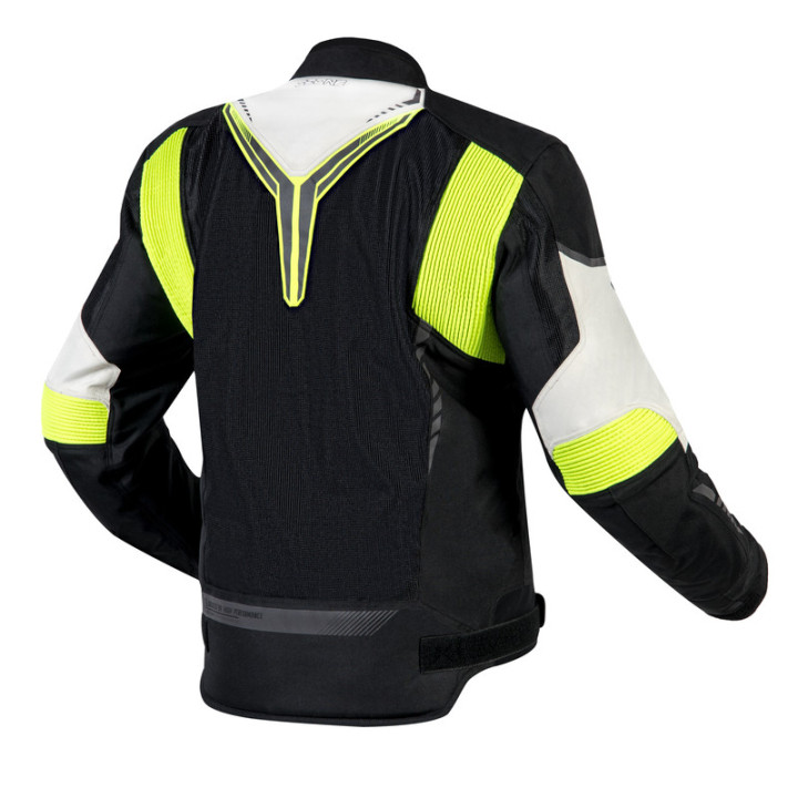 KURTKA MOTOCYKLOWA TEKSTYLNA OZONE FLOW BLACK GREY FLUO YELLOW