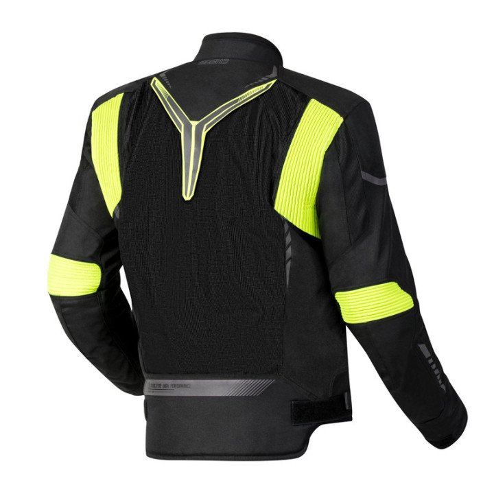 KURTKA MOTOCYKLOWA TEKSTYLNA OZONE FLOW BLACK FLUO YELLOW