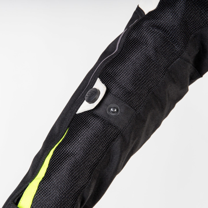 KURTKA MOTOCYKLOWA TEKSTYLNA DAMSKA OZONE FLOW BLACK GREY FLUO YELLOW WXS