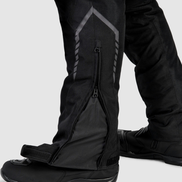 SPODNIE MOTOCYKLOWE TEKSTYLNE OZONE FLOW BLACK 3XL