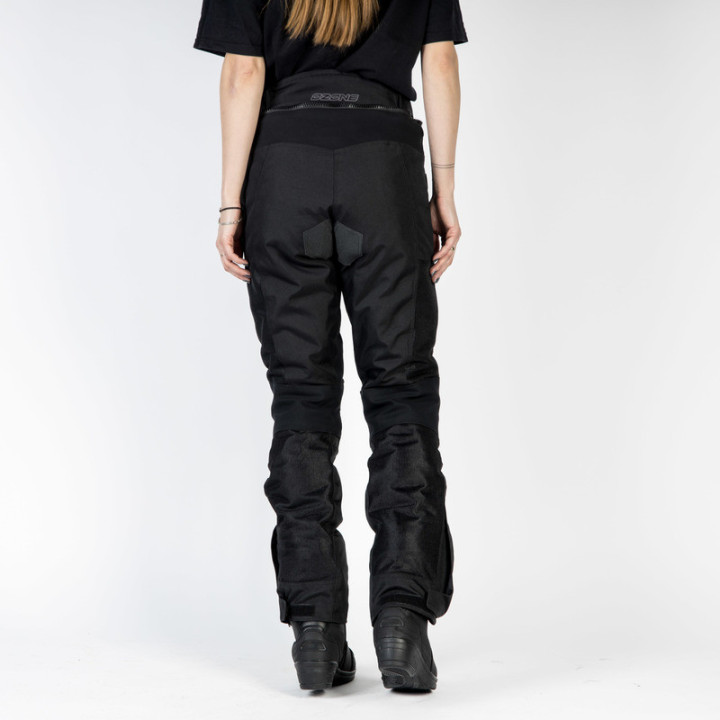 SPODNIE MOTOCYKLOWE TEKSTYLNE DAMSKIE OZONE FLOW BLACK W4XL