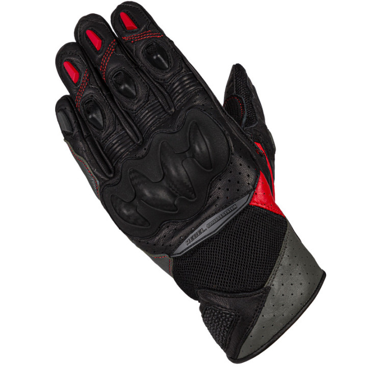 RĘKAWICE MOTOCYKLOWE DAMSKIE REBELHORN FLUX 2 BLACK GREY FLUO RED