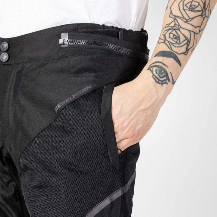 SPODNIE MOTOCYKLOWE TEKSTYLNE REBELHORN FLUX BLACK 4XL