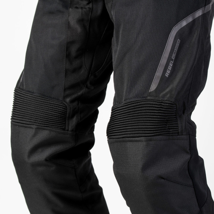 SPODNIE MOTOCYKLOWE TEKSTYLNE REBELHORN FLUX BLACK 4XL