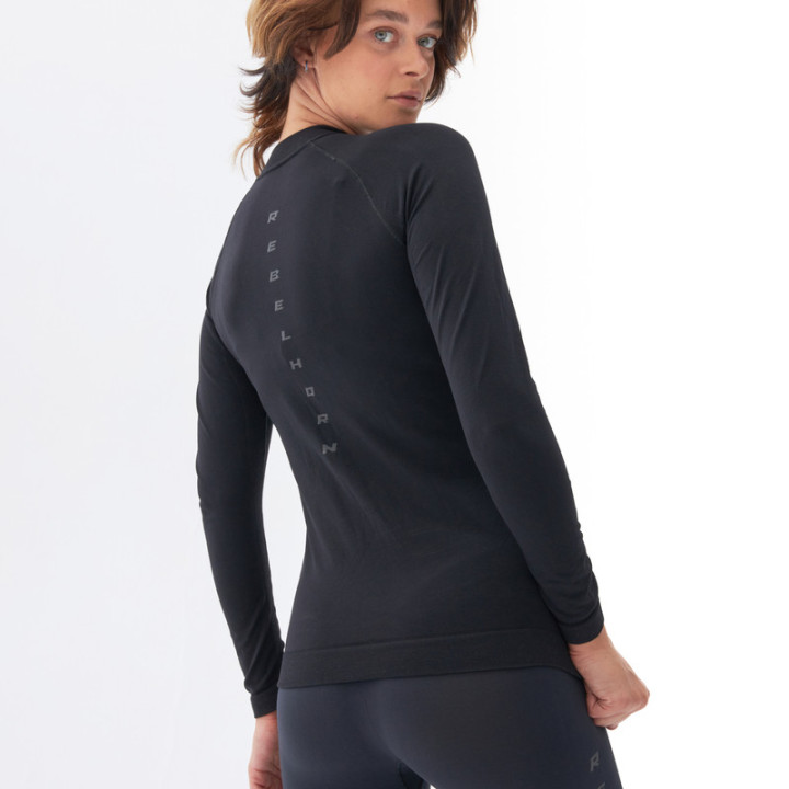 KOSZULKA TERMOAKTYWNA Z DŁUGIM RĘKAWEM DAMSKA REBELHORN FREEZE 2 BLACK