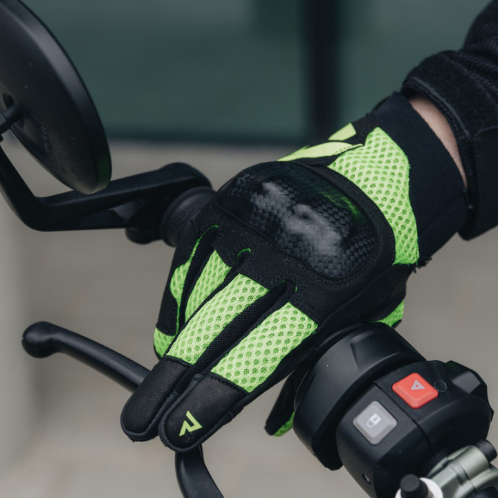 RĘKAWICE MOTOCYKLOWE REBELHORN GAP 3 BLACK FLUO YELLOW