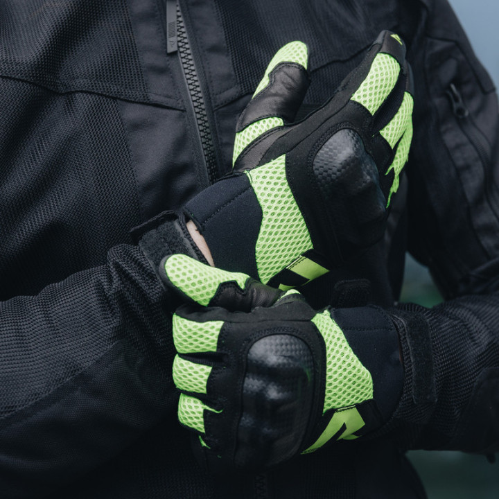 RĘKAWICE MOTOCYKLOWE REBELHORN GAP 3 BLACK FLUO YELLOW