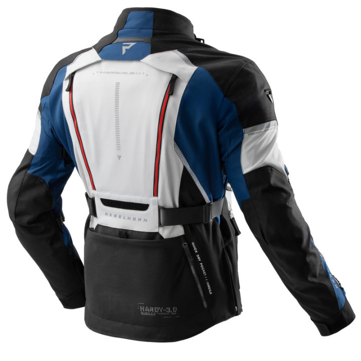 KURTKA MOTOCYKLOWA TEKSTYLNA REBELHORN HARDY 3.0 BLUE GREY RED