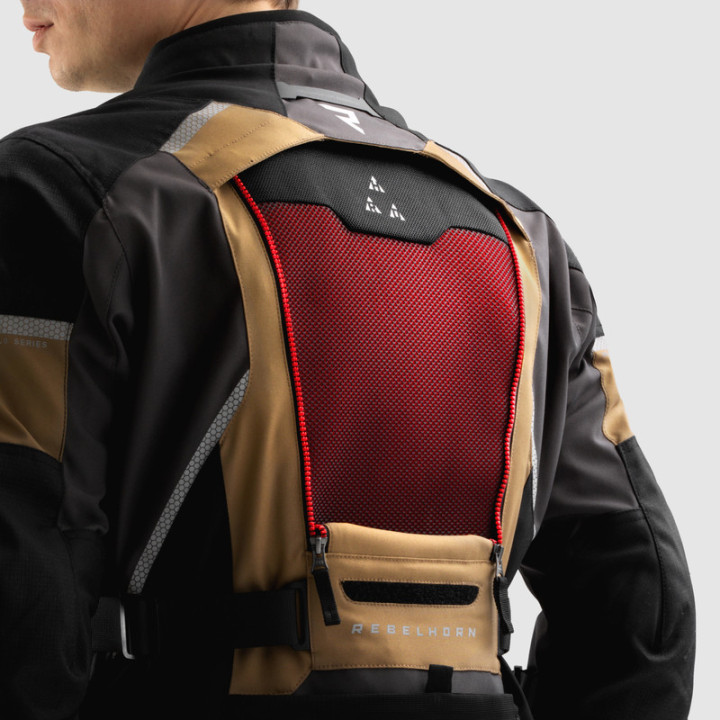 KURTKA MOTOCYKLOWA TEKSTYLNA REBELHORN HARDY 3.0 DESERT GREY RED