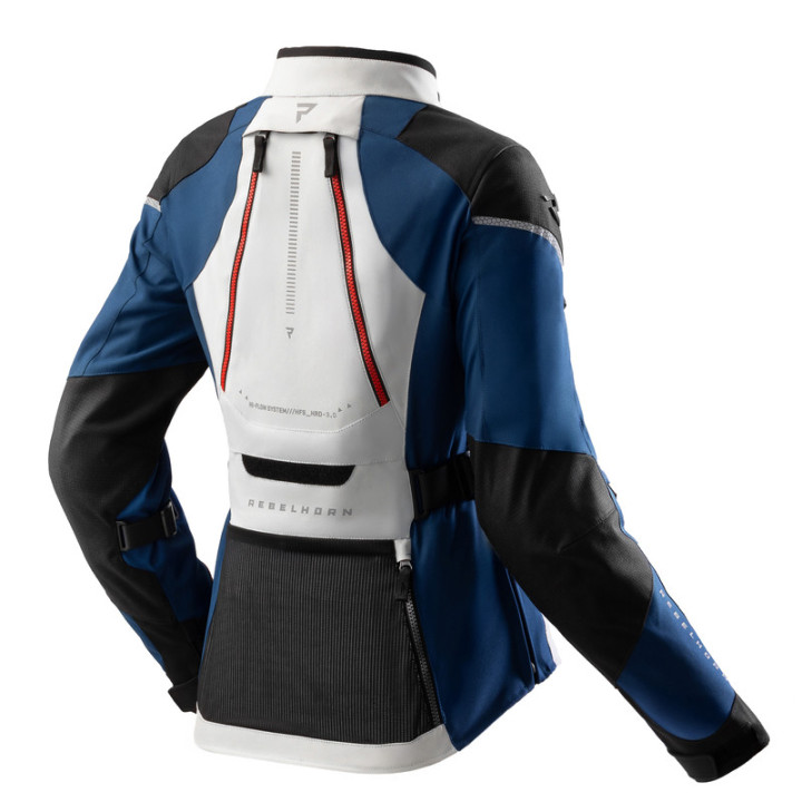 KURTKA MOTOCYKLOWA TEKSTYLNA DAMSKA REBELHORN HARDY 3.0 BLUE GREY RED