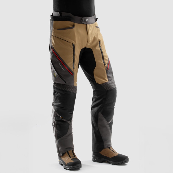 SPODNIE MOTOCYKLOWE TEKSTYLNE REBELHORN HARDY 3.0 DESERT GREY RED
