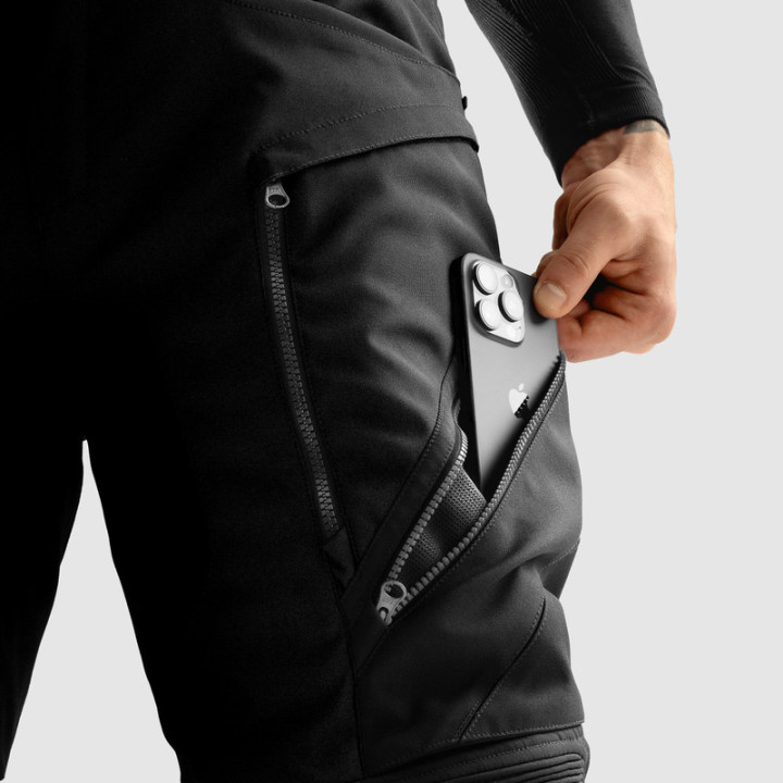 SPODNIE MOTOCYKLOWE TEKSTYLNE REBELHORN HARDY 3.0 BLACK (KRÓTKA NOGAWKA)
