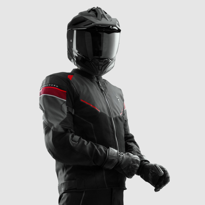 KURTKA MOTOCYKLOWA TEKSTYLNA REBELHORN HIFLOW 5 BLACK GREY RED