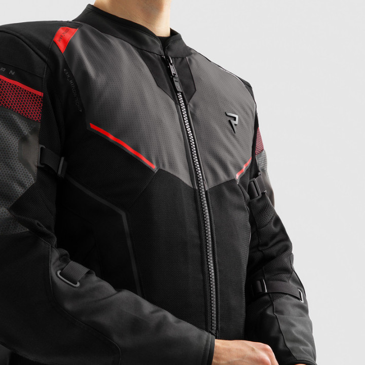 KURTKA MOTOCYKLOWA TEKSTYLNA REBELHORN HIFLOW 5 BLACK GREY RED