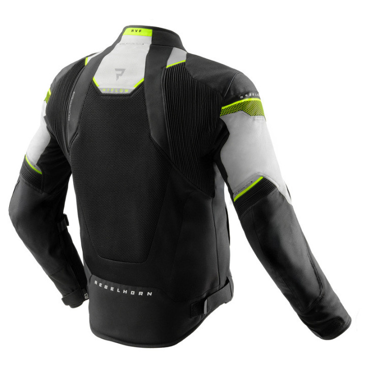 KURTKA MOTOCYKLOWA TEKSTYLNA REBELHORN HIFLOW 5 BLACK GREY FLUO YELLOW