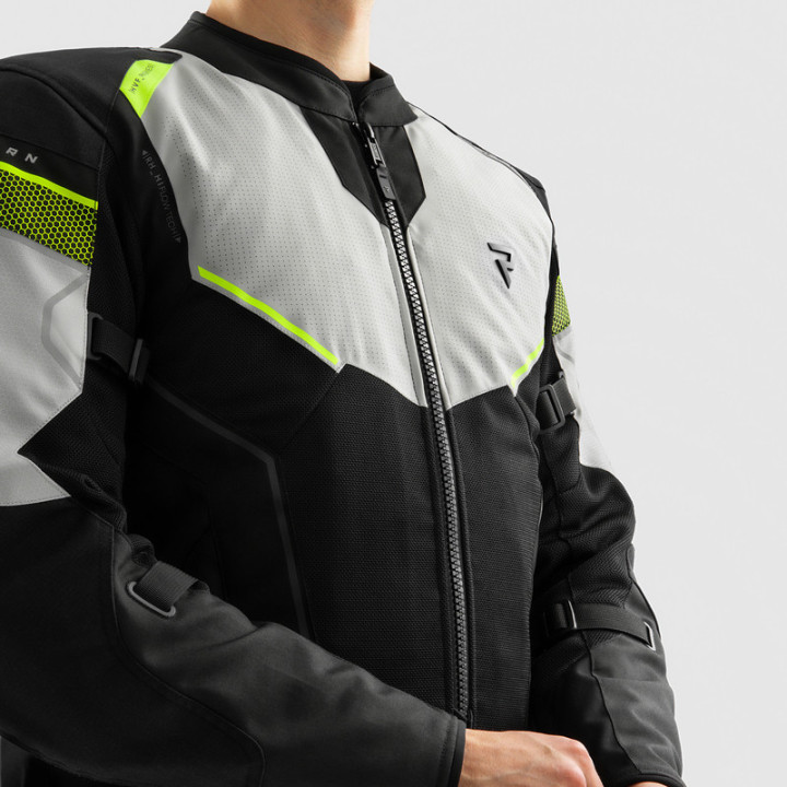 KURTKA MOTOCYKLOWA TEKSTYLNA REBELHORN HIFLOW 5 BLACK GREY FLUO YELLOW
