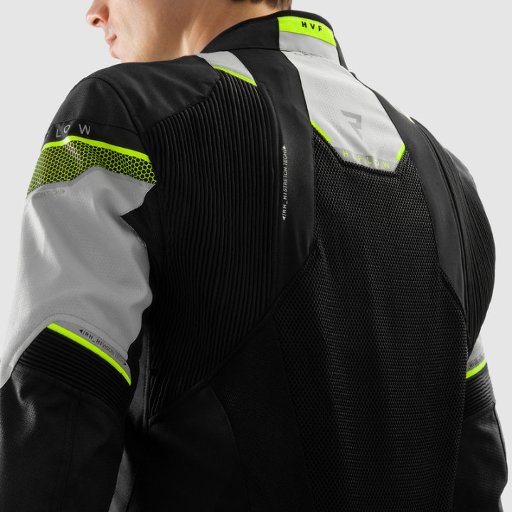 KURTKA MOTOCYKLOWA TEKSTYLNA REBELHORN HIFLOW 5 BLACK GREY FLUO YELLOW