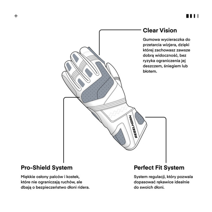 RĘKAWICE MOTOCYKLOWE REBELHORN HIKE 2 BLACK