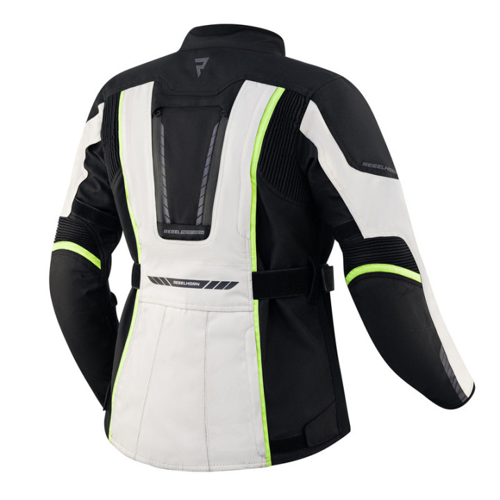 KURTKA MOTOCYKLOWA TEKSTYLNA DAMSKA REBELHORN HIKER 3 BLACK GREY FLUO YELLOW