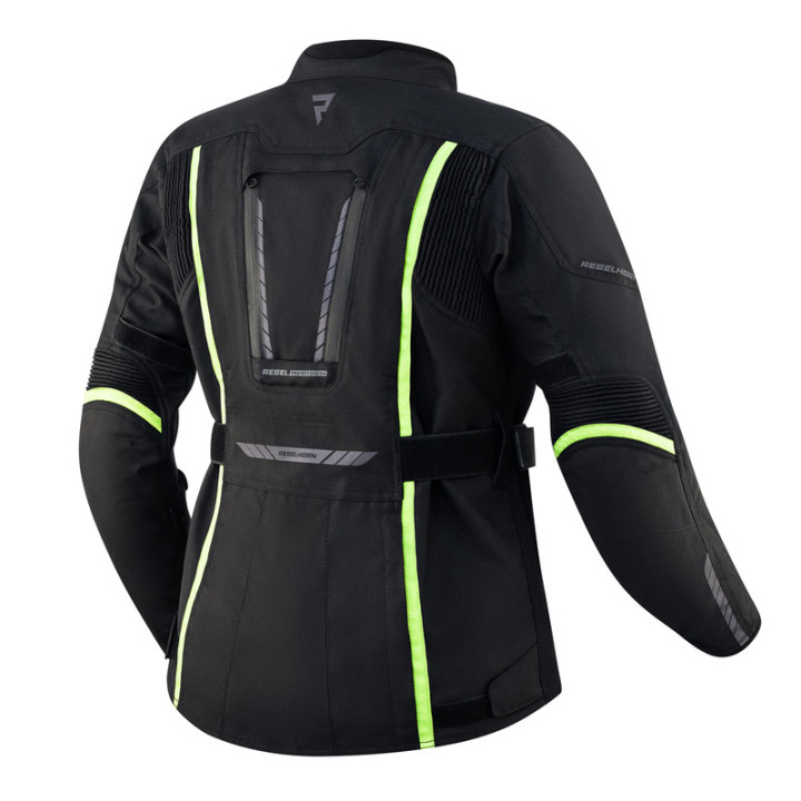 KURTKA MOTOCYKLOWA TEKSTYLNA DAMSKA REBELHORN HIKER 3 BLACK FLUO YELLOW