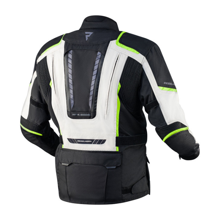 KURTKA MOTOCYKLOWA TEKSTYLNA REBELHORN HIKER 3 BLACK GREY FLUO YELLOW