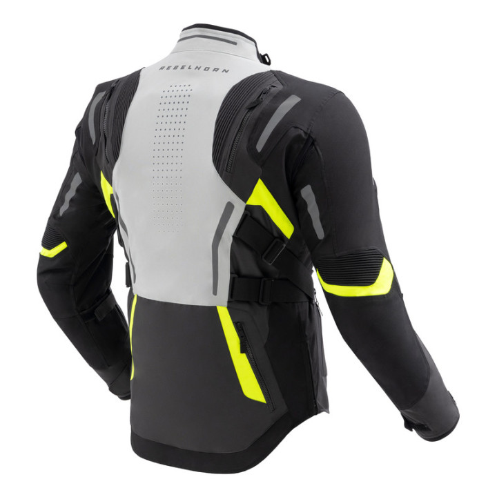 KURTKA MOTOCYKLOWA TEKSTYLNA REBELHORN HIKER 4 BLACK GREY FLUO YELLOW