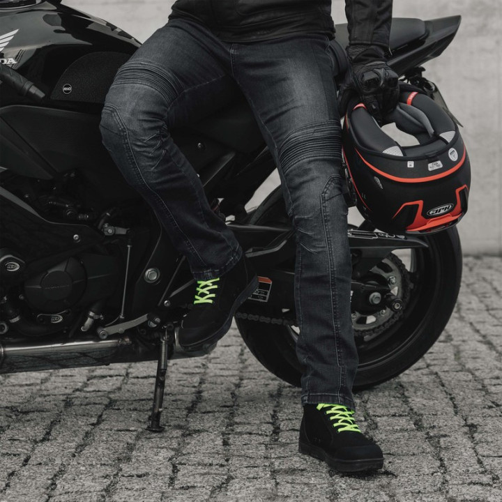 JEANSY MOTOCYKLOWE OZONE HORNET 2 WASHED BLACK