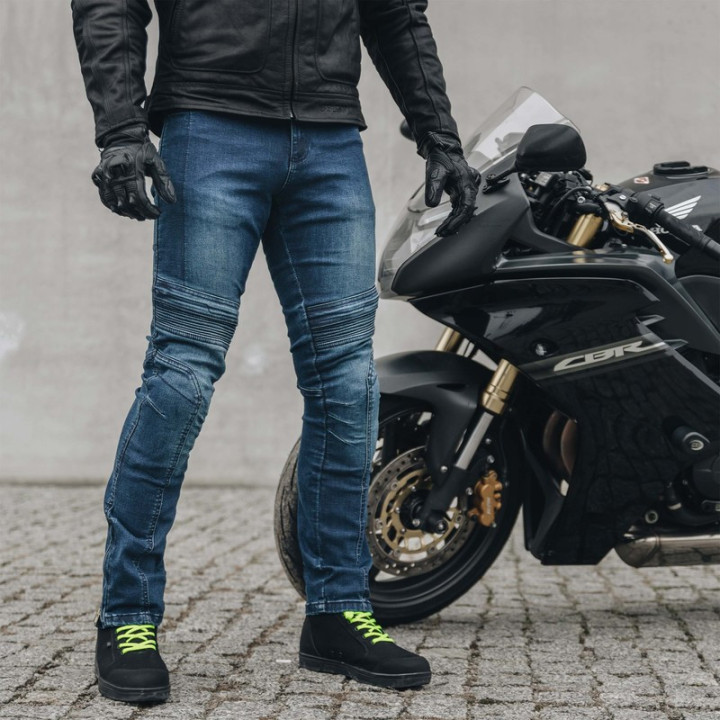 JEANSY MOTOCYKLOWE OZONE HORNET 2 WASHED BLUE