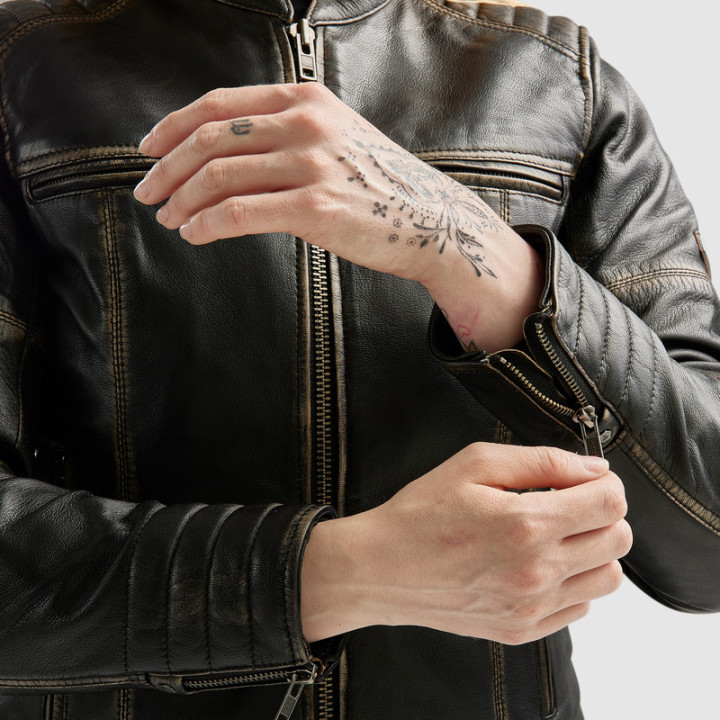 KURTKA MOTOCYKLOWA SKÓRZANA DAMSKA REBELHORN HUNTER 2 VINTAGE BROWN