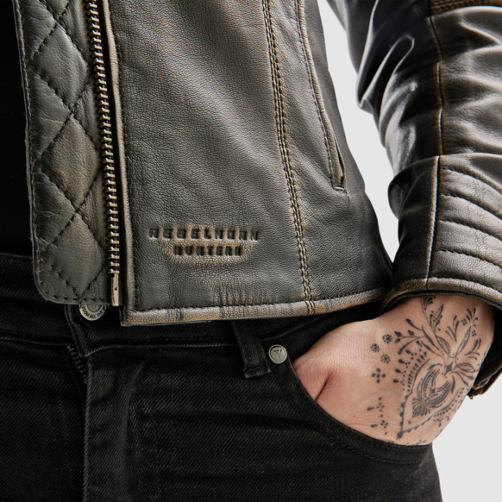 KURTKA MOTOCYKLOWA SKÓRZANA DAMSKA REBELHORN HUNTER 2 VINTAGE BROWN