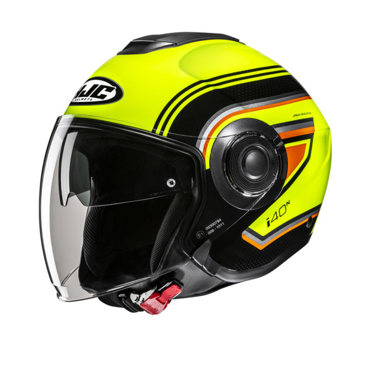 KASK MOTOCYKLOWY HJC I40N LINIA YELLOW BLACK