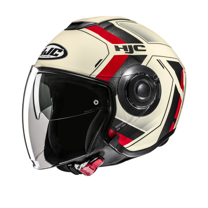 KASK MOTOCYKLOWY HJC I40N VELU BEIGE RED